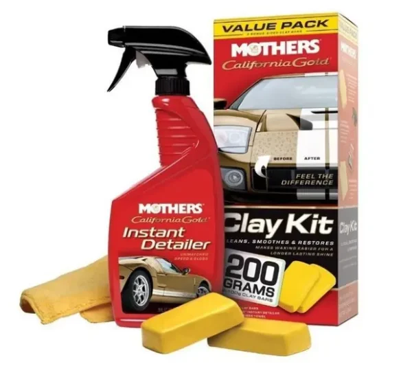Mothers California Gold Clay Bar Kit – Kit de Descontaminação Automotiva