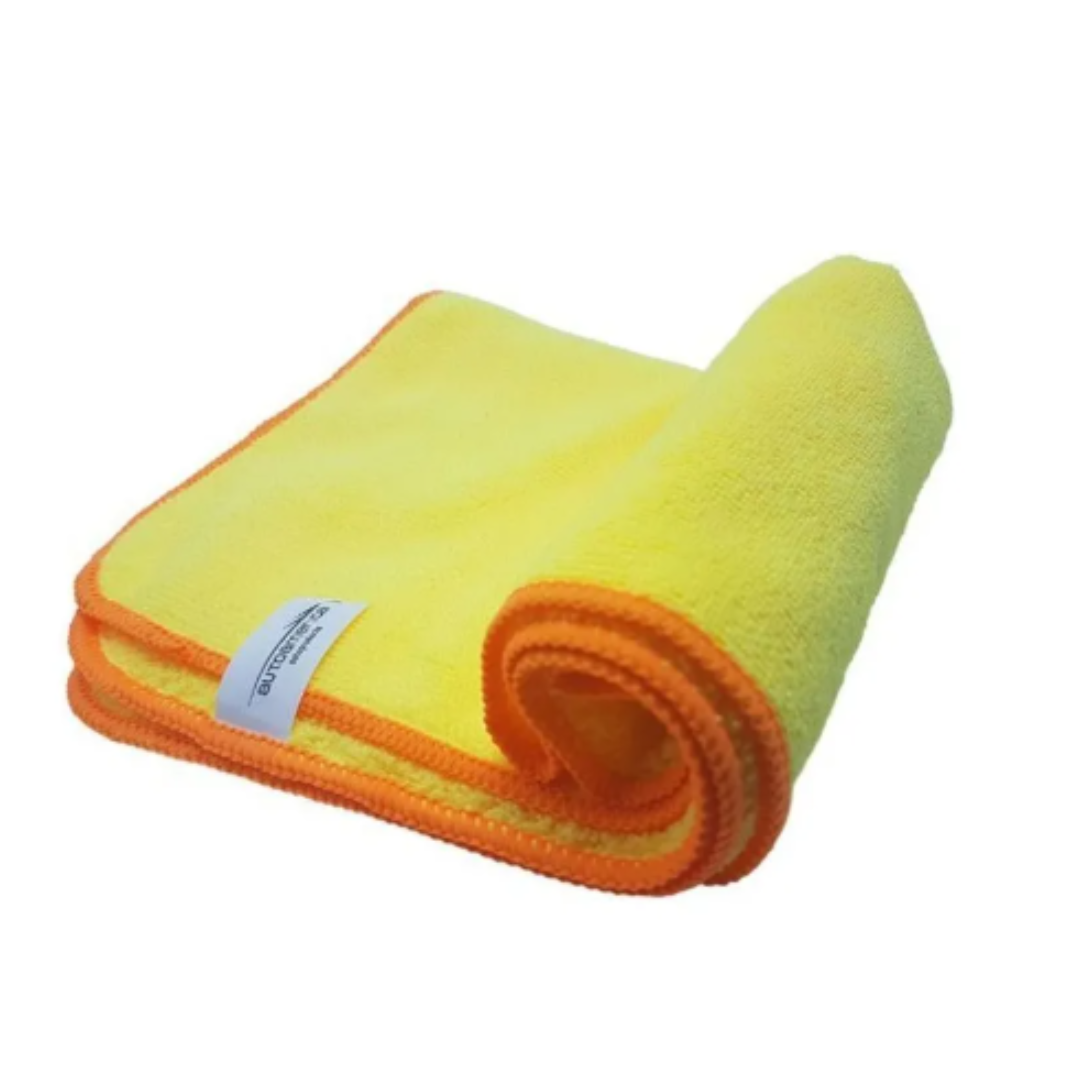 TOALHA 40X60 AMARELA COM COSTURA LARANJA AUTO 350GSM JS