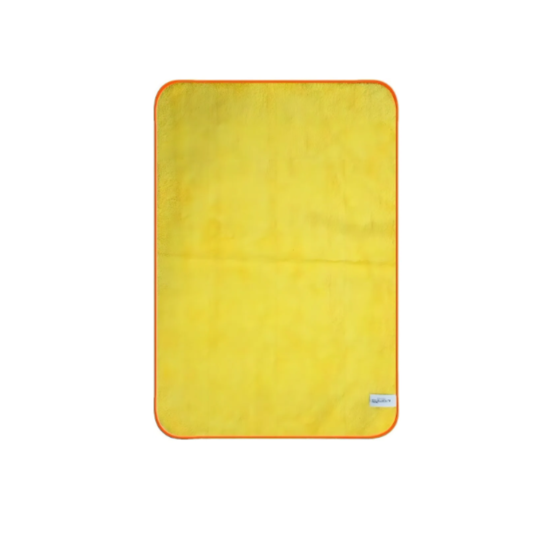 TOALHA 40X60 AMARELA COM COSTURA LARANJA AUTO 350GSM JS - Imagem 3