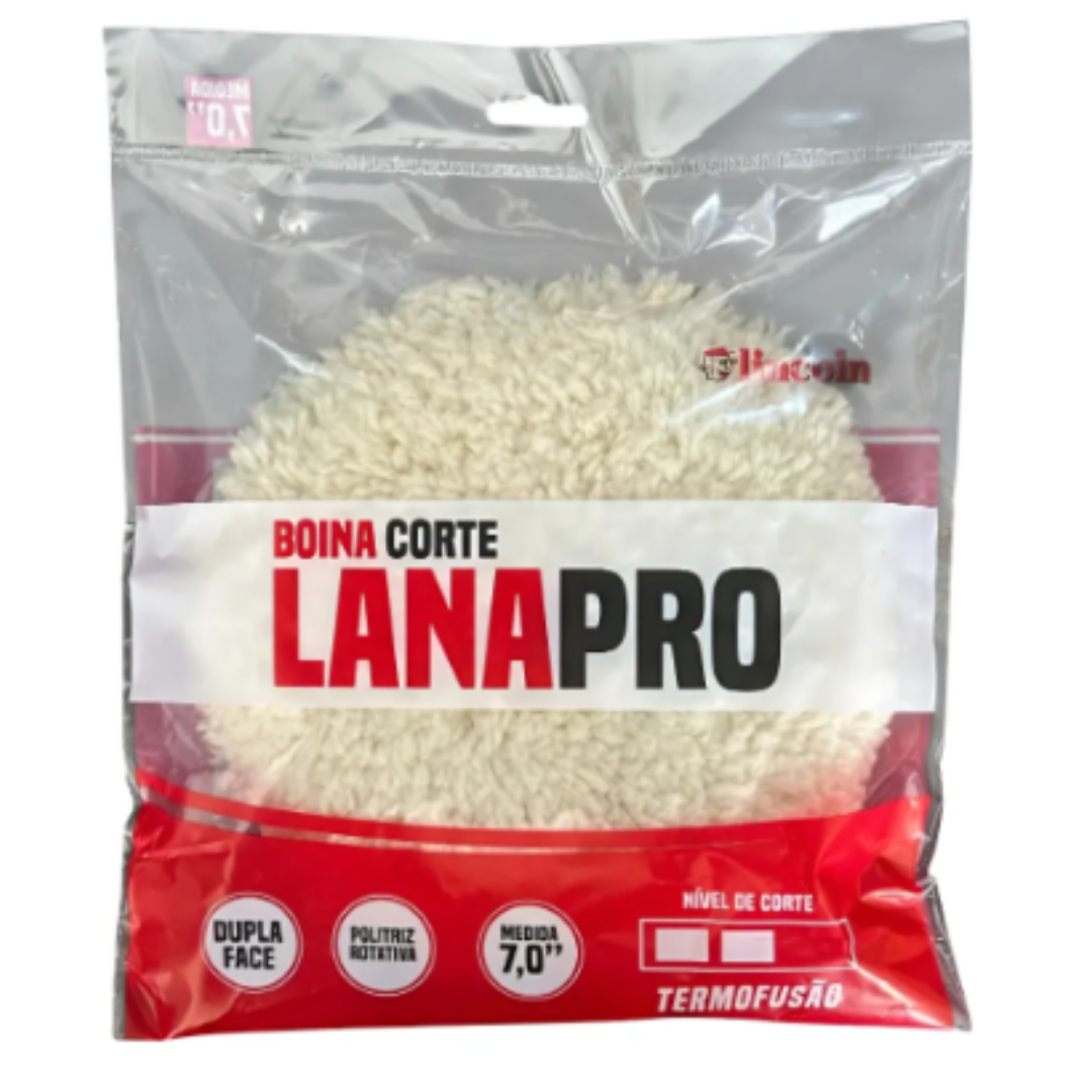Boina Dupla Face de Lã Branca 7" Lincoln Corte Rápido Profissional